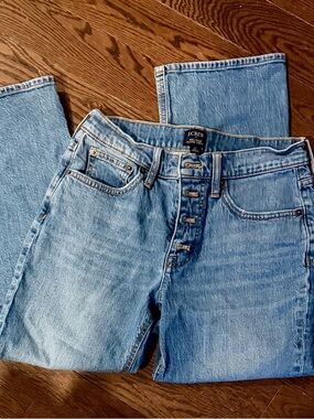 J. Crew Light Blue Button-Fly Straight Jeans